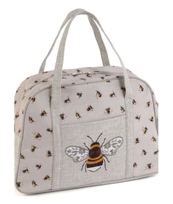 Sac pour machine à coudre motif Abeille - 15x33x48cm - Hobby Gift Ecru