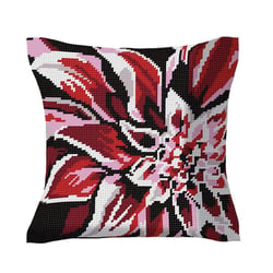 LUC - Kit coussin demi-point fleur rouge
