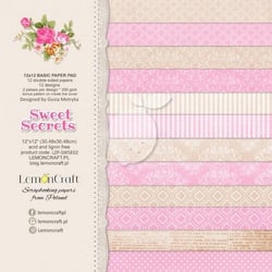 12 papiers scrapbooking 30.5 x 30.5 cm LemonCraft SWEET SECRETS