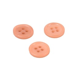 Lot de 3 boutons ronds coquillage 4 trous 11mm beige pierre