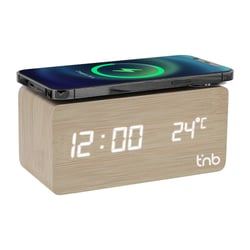 Réveil chargeur sans fil T'nB - Dynamo - Bois