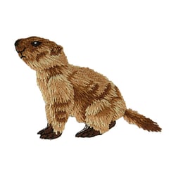 Ecusson thermocollant marmotte profil gauche 3,5cm x 5,1cm