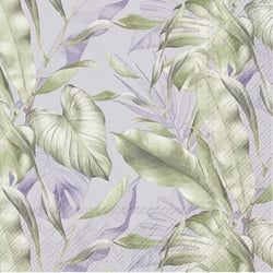Lot de 4 serviettes en papier découpage collage 33 cm FEUILLE DE BAMBOU N 808