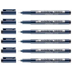 Lot de 6 feutres de précision pointe calibrée 0,2 mm - EDDING - Noir