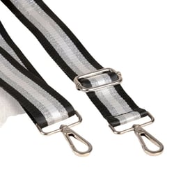 Bandoulière sangle bicolore 40x140cm noir/argent