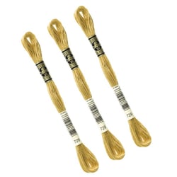 Lot de 3 échevettes 8m DMC Fil à broder mouliné 117 100% coton jaune or foncé 729