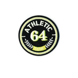 Ecusson thermocollant luminescent athletic 64 noir 60mm