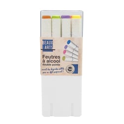 MégaCréa DIY - Feutres à alcool Double pointe couleurs pastel 12 pièces
