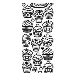1 planche de stickers autocollants peel off doré CUP CAKE 5554