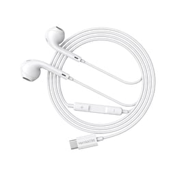 Mayaxess Écouteurs Filaires USB-C avec Micro intégré pour iPhone 15 / 15 Pro / 15 Pro Max / 15 Plus Blanc