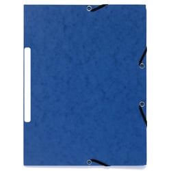 Chemise à élastiques 3 rabats carte marbrée recyclée 355g/m2 - A4 - Bleu - x 50 - Exacompta