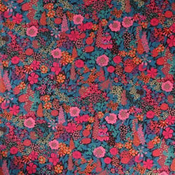 Tissu Fleuris Ciara Bleu
