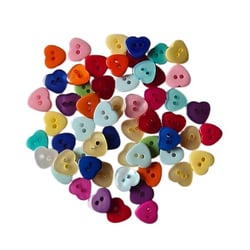 60 boutons en mélange coloris assorties scrapbooking couture COEUR NACRE
