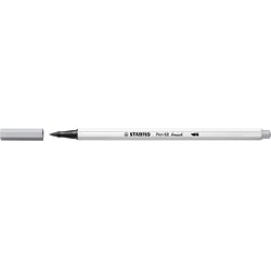 Lot de 10 feutres pointe pinceau - STABILO - Pen 68 brush - Gris clair