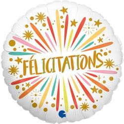 Ballon Aluminium Hélium - Félicitations Ø35 cm