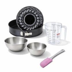 Set pâtisserie avec moule à manqué et à savarin 28 cm, 2 bols à mixer, verre mesureur et spatule Zenker