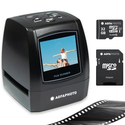 AgfaPhoto - Scanner de Films Numérique - Realiview AFS100- 10MP, Écran LCD 2.4" - Diapositives et Négatifs 35mm/135 - Négatifs Noir et Blanc - Câbles, Supports Inclus + Carte SD 32GB