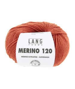 Pelote de laine à tricoter MERINO 120 - Lang Yarns Orange (211)