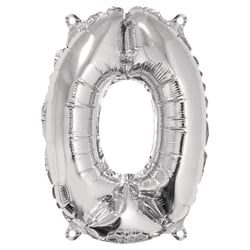 Ballon Chiffre 0, 40cm, 1pce. , argent