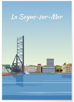 Affiche ville La Seyne-sur-mer | A3 : 29,7x42cm