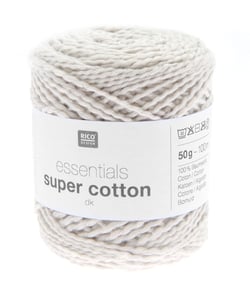 Coton à tricoter ou crocheter Essentials Super Cotton DK - Rico Design 04 Ecru