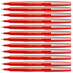 Lot de 12 feutres extra fins - PILOT Fineliner - Pointe 0,4 mm - Rouge