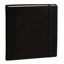 Agenda - 2026 - Exécutif Prestige - Semainier Planning - Multilingue - Silk - Noir - 13 mois de décembre à décembre - 16x16 cm - Papier Clairefontaine ivoire - Fabrication française - Quo Vadis