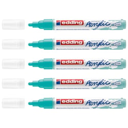 Lot de 5 marqueurs peinture acrylique pointe moyenne 2-3 mm - EDDING - Turquoise opulent