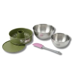 Set pâtisserie avec moule à manqué et à savarin 26 cm, 2 bols à mixer et spatule Zenker