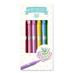 6 stylos argent contour -  - Djeco