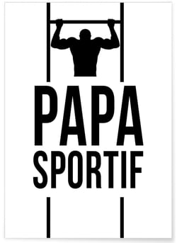 Affiche 'Papa sportif' | A3 : 29,7x42cm