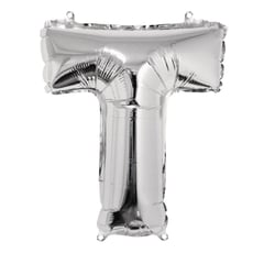 Ballon Lettre T, 40cm, 1pce. , argent
