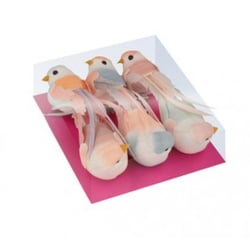 6 oiseaux couleur sur pince - 12x3,5x3 cm - Artemio