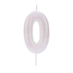 Bougie Iridescent Chiffre 0 (7 cm)