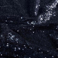 Tissu Sequins Galaxia extensible uni Bleu nuit