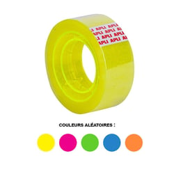 Rubans adhésif transparent 19mmx20m couleurs fluo
