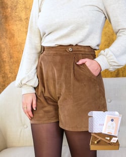 Kit short Swann - velours côtelé camel