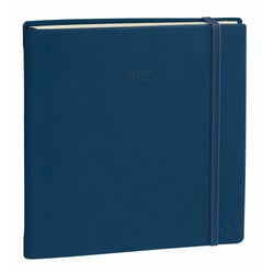 Agenda - 2026 - Exécutif Prestige - Semainier Planning - Multilingue - Silk - Bleu - 13 mois de décembre à décembre - 16x16 cm - Papier Clairefontaine ivoire - Fabrication française - Quo Vadis