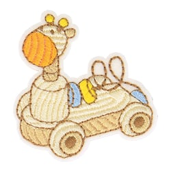 Ecusson thermocollant jouet en bois girafe 4cm x 4cm