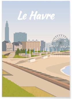 Affiche ville Le Havre | A3 : 29,7x42cm