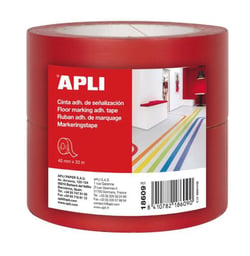 Ruban adhésif de signalisation rouge 40 mm x 33 m x2 rouleaux