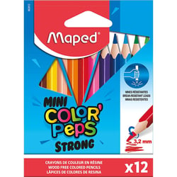 Maped Crayons de couleur COLOR'PEPS STRONG MINI, étui de 12