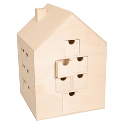 Calendrier de l'avent maison à décorer DIY en BOIS 30 x 21,5 cm - Artemio