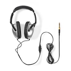 Nedis Casque Audio Filaire Jack 3.5mm avec Bandeau Réglable 6m Argent