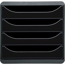 Module de classement Big Box 4 tiroirs Glossy - Noir brillant - Exacompta