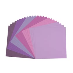 Papier cartonné texturé Florence - Assortiment violet - 24 feuilles - 30,5 x 30,5 cm - 216 g/m²