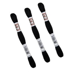 Lot de 3 échevettes 10m DMC Fil retors mat canevas tapisserie 100% coton noir 2310