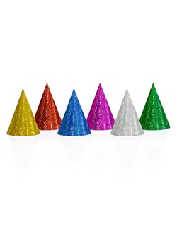 Chapeaux de fête holographiques - Multicolore - 20 pièces