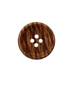 Bouton bois rayé 4 trous 12 à 25mm - Prym 12mm Brun moyen