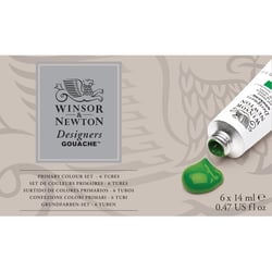 Gouache - Coffret 6 tubes de 14 ml - Couleurs primaires - Beaux-arts - Winsor et Newton